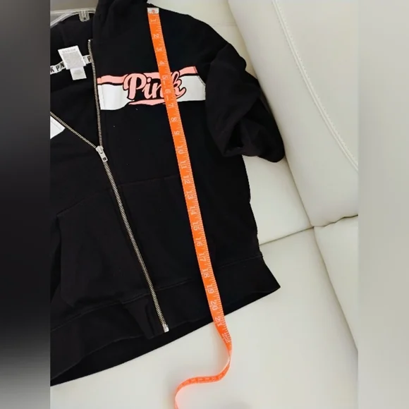 PINK Victoria's Secret Full Zip Hoodie Black Size Medium - Picture 9 of 11